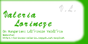 valeria lorincze business card